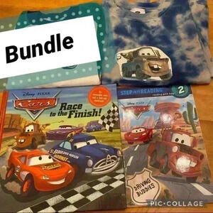 New! Bundle Cars T-shirt and books boy tie dye